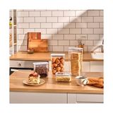 Vera Concept Store Şeffaf Mika Sızdırmaz Vakumlu Erzak Kabı, Dikdörtgen, Bakliyat ve Kuruyemiş Saklama Kabı, Gıda Tazeliğini Koruyan Dayanıklı Mutfak Aksesuarı (2800 Ml) - 0 Siyah - Option-1