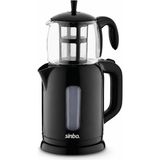 Vera Concept Store Sinbo Elektrikli Çay Makinesi 1.7 L Su Isıtıcı 0.7 L Cam Demlik Siyah