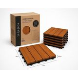 Vera Concept Store Solen Akasya Ahşap Yer Karosu 30X30X2,25 cm – 4 Dilimli Geçmeli Deck Karo | Balkon, Teras, Bahçe ve Duş Zemini | 9 Adet (0,81 M²)