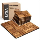 Vera Concept Store Teak Ağacı Yer Karosu 9 Adet 1 Koli Bahçe Banyo Deck Ahşap Karo Masif Yer Döşemesi Balkon Deck Altın Teak