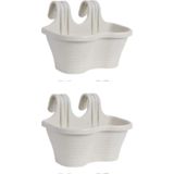 Vera Concept Store Tom4, Askılı Balkon Saksı, 2 Adet, Kirli Beyaz
