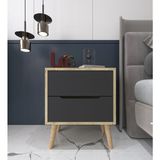 Vera Concept Store Vm Vertex Mobilya Flora Komodin 2 Çekmeceli Yatak Odası Bebek Odası Antrasit-Safir Meşe Antrasit-Safir Meşe