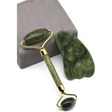 Vera Concept Store Yeşim Doğal Taş 2'li Özel Kutulu Sertifikalı Set Face Roller + Gua Sha Masaj Taşı - MSJ-0097
