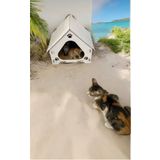 vera dizayn lazer kesim ve markalama Ahşap kedi evi kedi yuvası yatağı