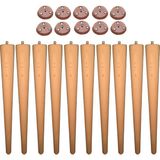 Vera Hediyelik Eşya 10'lu Ahşap Ayak 37 cm Konik Sehpa Ayağı-Sandalye-Tabure-Masa Ayağı Çap:4,6cm UZUNLUK:37CM 3301000000462 - Rose - Gürgen