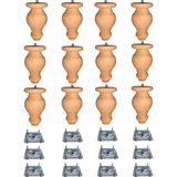 Vera Hediyelik Eşya 12'li Ahşap Koltuk-Baza-Sehpa-Mobilya Ayağı- Uzunluk: 12 cm Çap: 7.5 cm -12'li Set 3301000000413 - Rose - Gürgen Doğal