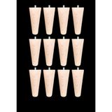 Vera Hediyelik Eşya 12'li Ahşap Konik 10 cm Koltuk - Baza - Sehpa - Mobilya Ayağı - Çap:5.5 cm / 12'li SET - 3301000000403 - Rose - Gürgen Doğal