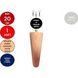Vera Hediyelik Eşya 20 cm Ahşap Konik Ayak Koltuk Ayağı Baza Ayağı Mobilya Ayağı Dolap Ayağı 3301000000718 - Doğal Gürgen - Ahşap Rengi