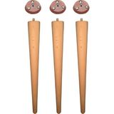 Vera Hediyelik Eşya 3'lü Ahşap Ayak 37 cm Konik Sehpa Ayağı-Sandalye-Tabure-Masa Ayağı Çap:4,6cm UZUNLUK:37CM 3301000000442 - Rose - Gürgen