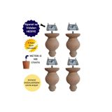 Vera Hediyelik Eşya 4'lü Ahşap Koltuk Ayağı Tv Ünitesi Ayağı Baza Ayağı Ayak Gürgen Uzunluk:12Cm/Çap:7,5Cm 3301000000877