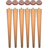 Vera Hediyelik Eşya 6'lı Ahşap Ayak 37 cm Konik Sehpa Ayağı-Sandalye-Tabure-Masa Ayağı Çap:4,6cm UZUNLUK:37CM 3301000000450 - Rose - Gürgen