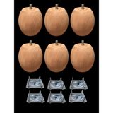 Vera Hediyelik Eşya 6'lı Ahşap Gürgen Koltuk Ayağı / Uzunluk : 8 cm / Çap : 7.5 cm 6'lı Set 3301000000406 - Rose - Gürgen Doğal