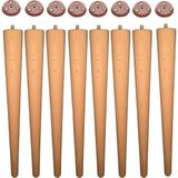 Vera Hediyelik Eşya 8'li Ahşap Ayak 37 cm Konik Sehpa Ayağı-Sandalye-Tabure-Masa Ayağı Çap:4,6cm UZUNLUK:37CM 3301000000454 - Rose - Gürgen