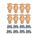 Vera Hediyelik Eşya 8'li Ahşap Ayak Koltuk Ayağı-baza-sehpa-mobilya Ayağı- Uzunluk: 12 Cm Çap: 7.5 Cm-8'li 3301000000412