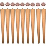 Vera Hediyelik Eşya 9'lu Ahşap Ayak 49 cm Konik Sehpa Ayağı-Sandalye-Tabure-Masa Ayağı Çap:4,6cm UZUNLUK:49CM 3301000000461 - Rose - Gürgen
