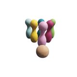 Vera Hediyelik Eşya Bowling Seti Ahşap Oyuncak ( 6 Parça Labut + 1 Adet Top) Woodentoys Waldorftoys Montessori