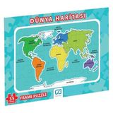 Vera Vtc Dünya Haritası Frame Puzzle 35 Parça 965874 - BELİRTİLMEMİŞ