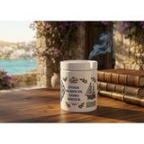 Veracraft Ege Esintisi Tasarımlı Seramik Küllük - Özel Baskılı Esprili Büyük Boy Rüzgar Gülü Motifli Küllük - Beyaz