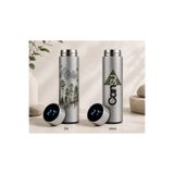 veracraft İsme Özel Dijital Göstergeli Termos 450 ml Çelik Akıllı Derece Göstergeli Mug Kupa Kişiye Özel Hediye Doğa Geyik Tasarımlı