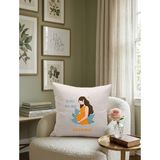 Veracraft Kişiye Özel Isimli Hamile Anne Adayı Yastığı - 35 x 35 cm - Krem