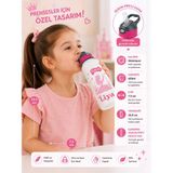 Veracraft Kişiye Özel Temalı Isim Baskılı Çocuk Suluk 650 ml - Alüminyum Pipetli Su Matarası - Bpa Içermez - Okul Spor Günlük Kullanım - PRENSES