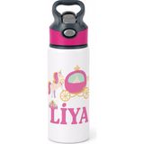 Veracraft Kişiye Özel Temalı Isim Baskılı Çocuk Suluk 650 ml - Alüminyum Pipetli Su Matarası - Bpa Içermez - Okul Spor Günlük Kullanım - UNICORN