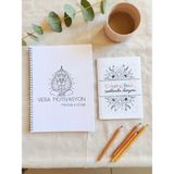 Veracraft Vera Motivasyon Mandala Kitabı + Coloring Book Hediye – Stres Giderici Yetişkin Boyama Kitabı | Spiralli, Kalın Kağıt - 2 Adet - Beyaz