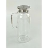 VeraGlobe Buğz 1500 ml Borosilikat Cam Su Sürahisi - Metal Kapaklı ve Isıya Dayanıklı