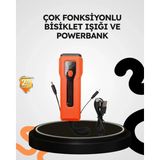 VeraGlobe Buğz 600 Lümen Bisiklet Ön Işık Powerbankli Çakar Cob LED