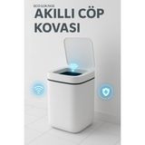 VeraGlobe Buğz Akıllı Sensörlü Antibakteriyel Çöp Kovası 20 Litre Çöp Kutusu, Çöp Torbası Uyumlu Kapak