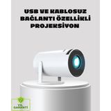 VeraGlobe Buğz Kablosuz Bağlantılı Full Hd Ev Sinema Projeksiyonu 160 Ansı Lümen