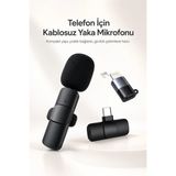 VeraGlobe Buğz Kablosuz Yaka Mikrofonu Usb-C ve Lightning Uyumlu Tak Çalıştır Telefon Kayıt Mikrofonu