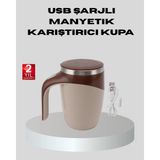VeraGlobe Buğz Manyetik Karıştırıcı Kupa USB Şarjlı Otomatik Karıştırma Çift Katmanlı