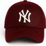 Verahed Ny New York Nakış Unisex Beyzbol Şapka Kadın Şapka Erkek Şapka Yazlık Şapka - Bordo - Standart