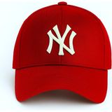 Verahed Ny New York Nakış Unisex Beyzbol Şapka Kadın Şapka Erkek Şapka Yazlık Şapka - Kırmızı - Standart