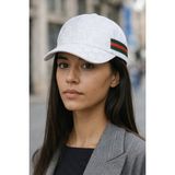 Verahed Unisex Ayarlanabilir Desen ve Motifli Siyah G Şapka Spor Şapka - Standart - Beyaz