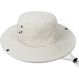 Verahed Yazlık Katlanabilir Geniş Siperlikli Beyaz Safari Kovboy Şapkası Unisex Fötr Bucket Balıkçı Şapka - Standart
