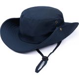 Verahed Yazlık Katlanabilir Geniş Siperlikli Lacivert Safari Kovboy Şapkası Unisex Fötr Bucket Balıkçı Şapka - Standart