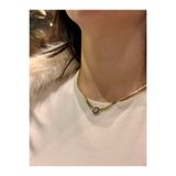 Veralys Atelier GOLD RENK SİYAH TAŞ DETAYLI ÖRGÜ ZİNCİR SERENAY LEYLA MODEL 14K ÇELİK KOLYE