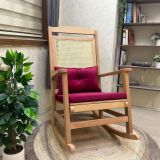 Veranda Minderli Sallanan Sandalye, Fuşya, Naturel Ayak