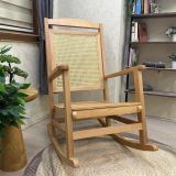 Veranda Sallanan Sandalye, Naturel Ahşap Ayak