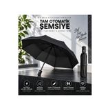 Verano Unisex Siyah Tam Otomatik Şemsiye Rüzgara Dayanıklı, Şık ve Taşınabilir