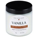 VeraRose Vera Rose Home Vanilya Kokulu Soya Mumu Uzun Yanan Mumlar 60+ Saat Beyaz Mum Temiz Yanan Doğal Kokulu Mum - Vegan Mum ve Evcil Hayvanlar için Güvenli - 12oz Kavanoz Mumlar