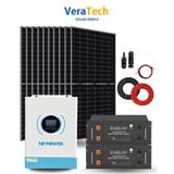 Veratech Bağ Evi Solar Paketi 5500W Güneş Paneli, 8Kw İnverter, 10Kw Lityum Batarya