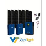 Veratech Büyük Bağ Evi Solar Paketi 550W Güneş Paneli 5Kw İnverter 10Kw Lityum Akü