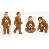 Veraura Lifestyle 6/24 Ay Peluş Kumaş Çift Fermuarlı Bebek Tulumu - Kahverengi - 3 Ay
