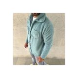 Veraura Lifestyle Erkek Pelüş Polar Hırka Gömlek Yakalı İlik Düğmeli Göğüs Cepli Yumuşak - Bebe Mavisi 188258