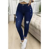 Veraura Lifestyle Kadın Yüksek Bel Yırtık Desenli Skınny Kot Pantolon 187959