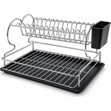 Veraura Lifestyle Krom - Metal 2 Katlı Tabaklık - Bulaşıklık