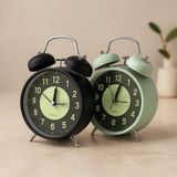 Veraura Lifestyle Twin Bell Metal Masa Çalar Saat 11 cm – Pilli, Işıklı, Fosforlu